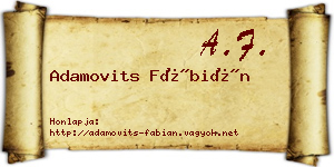 Adamovits Fábián névjegykártya